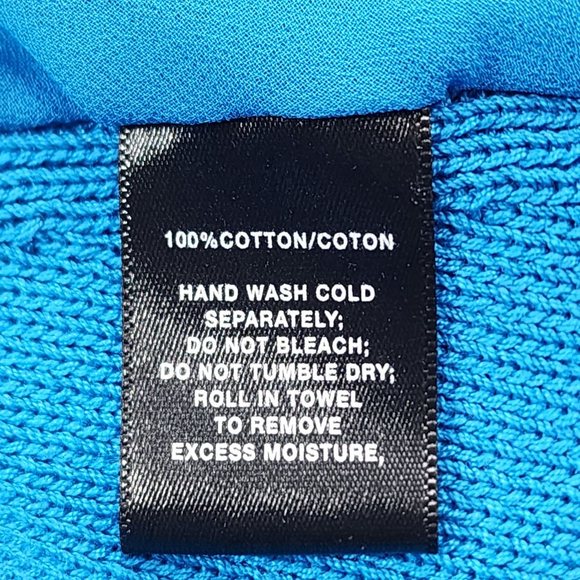 LAFAYETTE 148 New York Blue Cotton Textured Sweater L - Picture 4 of 4